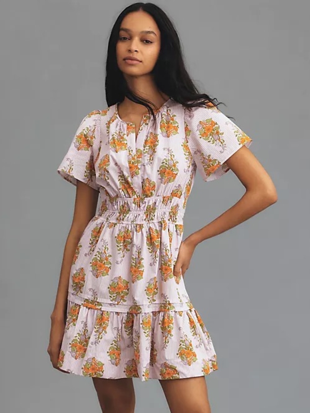 Anthropologie Somerset Mini Dress
Size Medium | Lilac Stripe Floral